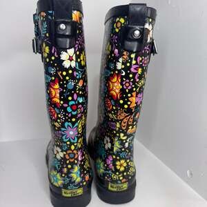 Western Chief Women's Floral Print Tall Rain Boots, Size 10